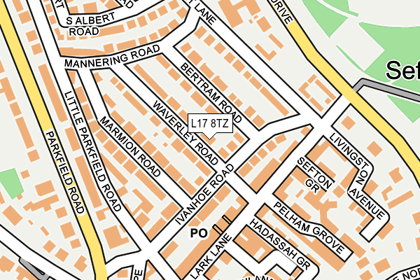L17 8TZ map - OS OpenMap – Local (Ordnance Survey)