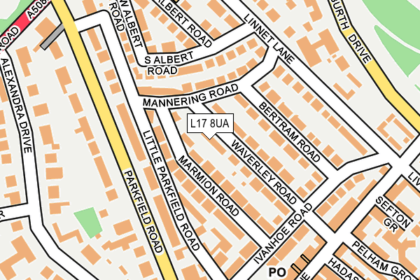 L17 8UA map - OS OpenMap – Local (Ordnance Survey)