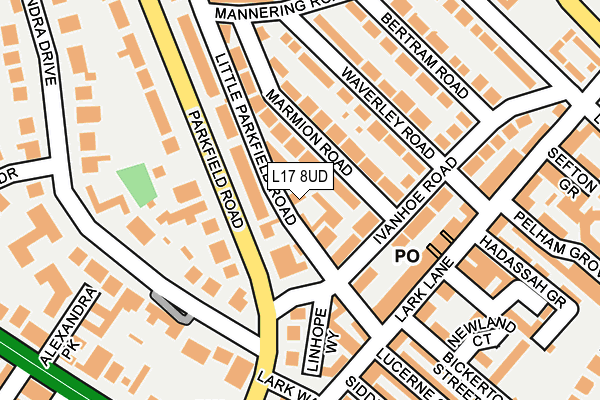 L17 8UD map - OS OpenMap – Local (Ordnance Survey)