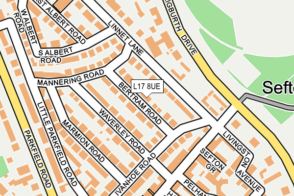 L17 8UE map - OS OpenMap – Local (Ordnance Survey)