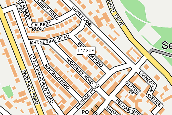 L17 8UF map - OS OpenMap – Local (Ordnance Survey)
