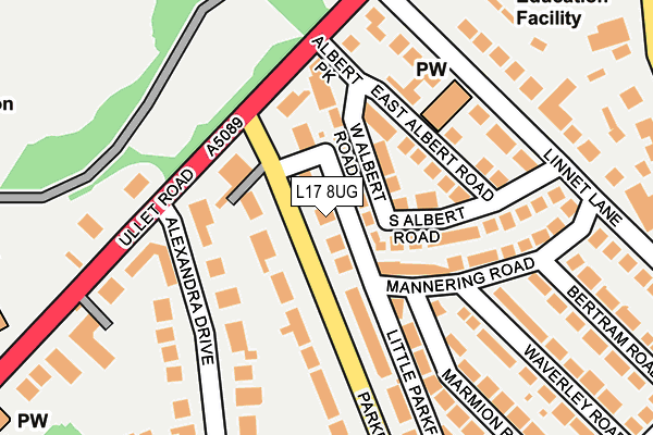 L17 8UG map - OS OpenMap – Local (Ordnance Survey)