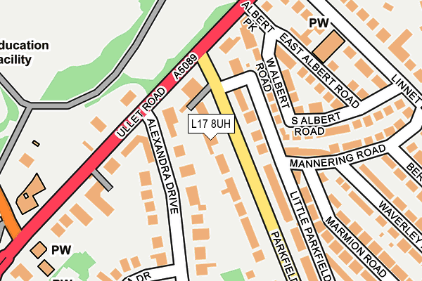 L17 8UH map - OS OpenMap – Local (Ordnance Survey)