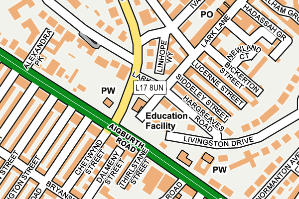 L17 8UN map - OS OpenMap – Local (Ordnance Survey)