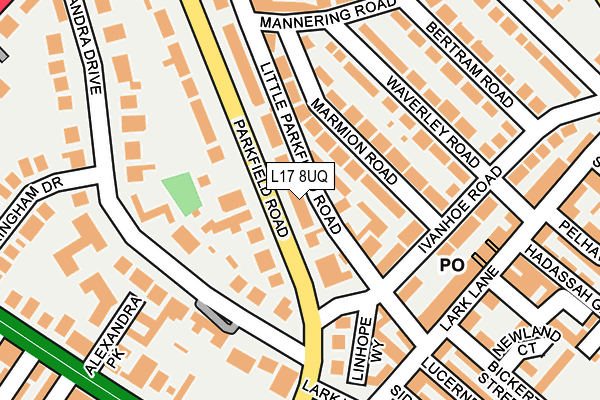L17 8UQ map - OS OpenMap – Local (Ordnance Survey)