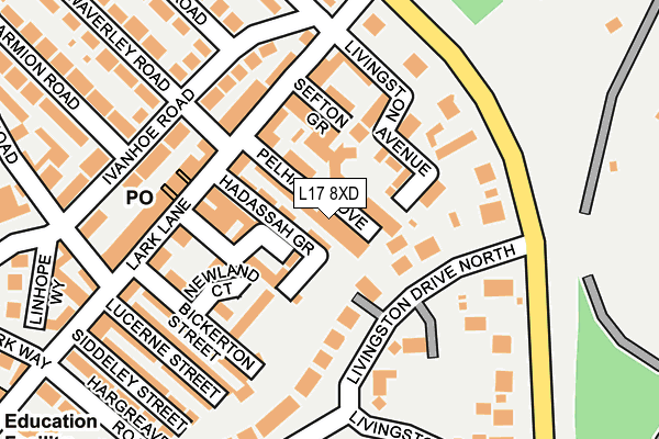 L17 8XD map - OS OpenMap – Local (Ordnance Survey)