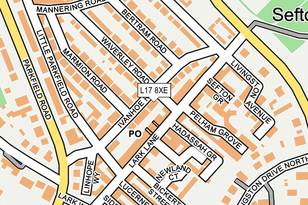 L17 8XE map - OS OpenMap – Local (Ordnance Survey)