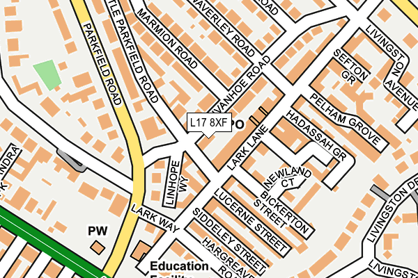 L17 8XF map - OS OpenMap – Local (Ordnance Survey)