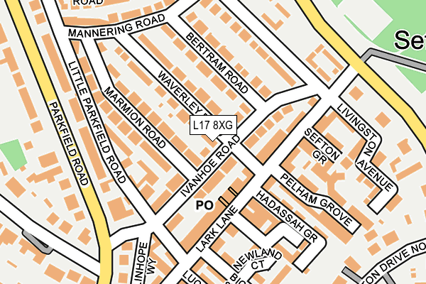 L17 8XG map - OS OpenMap – Local (Ordnance Survey)