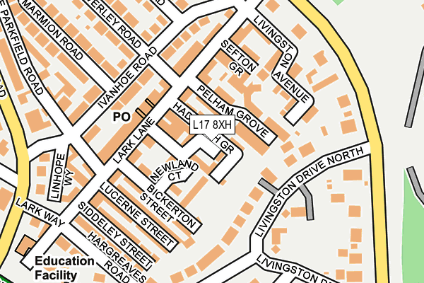 L17 8XH map - OS OpenMap – Local (Ordnance Survey)