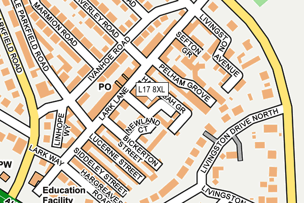 L17 8XL map - OS OpenMap – Local (Ordnance Survey)