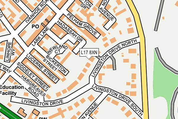 L17 8XN map - OS OpenMap – Local (Ordnance Survey)