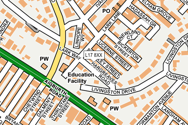 L17 8XX map - OS OpenMap – Local (Ordnance Survey)