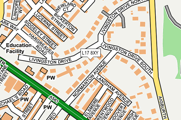 L17 8XY map - OS OpenMap – Local (Ordnance Survey)