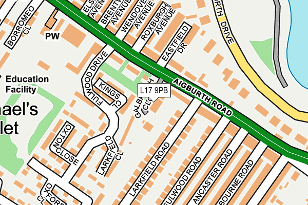L17 9PB map - OS OpenMap – Local (Ordnance Survey)