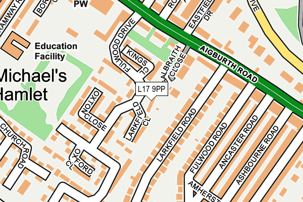 L17 9PP map - OS OpenMap – Local (Ordnance Survey)