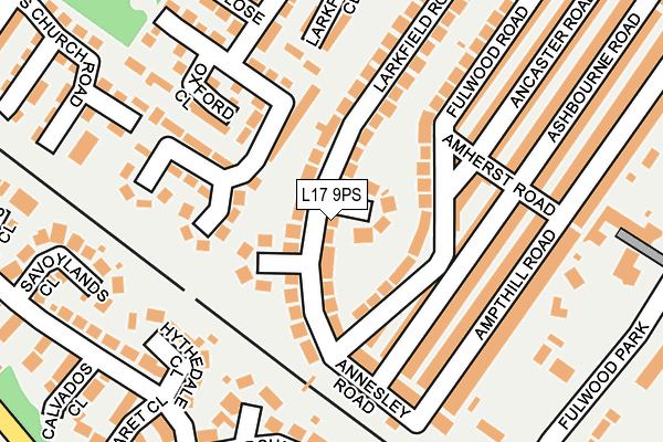 L17 9PS map - OS OpenMap – Local (Ordnance Survey)