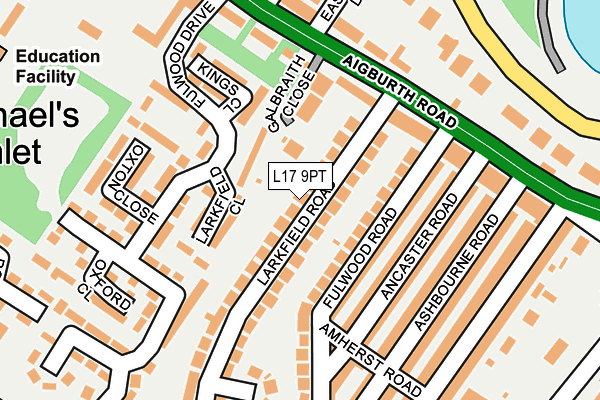 L17 9PT map - OS OpenMap – Local (Ordnance Survey)
