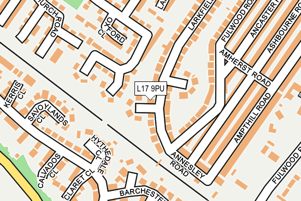 L17 9PU map - OS OpenMap – Local (Ordnance Survey)