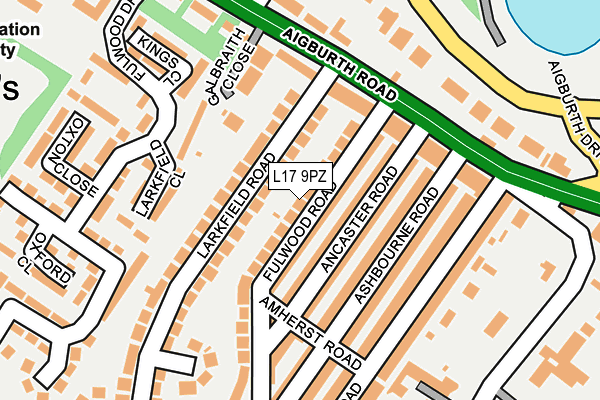 L17 9PZ map - OS OpenMap – Local (Ordnance Survey)