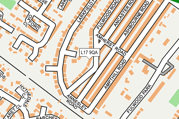 L17 9QA map - OS OpenMap – Local (Ordnance Survey)