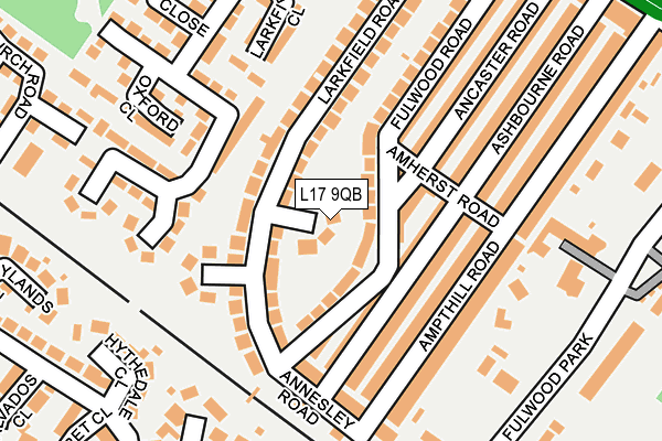 L17 9QB map - OS OpenMap – Local (Ordnance Survey)