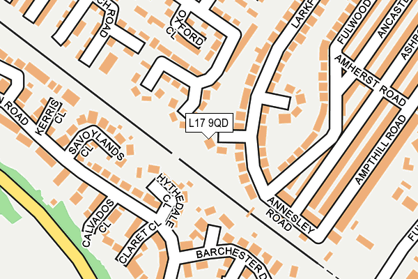 L17 9QD map - OS OpenMap – Local (Ordnance Survey)