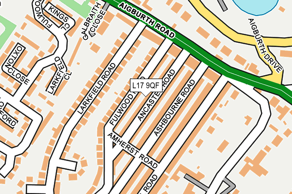 L17 9QF map - OS OpenMap – Local (Ordnance Survey)