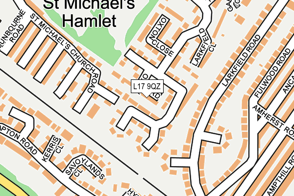 L17 9QZ map - OS OpenMap – Local (Ordnance Survey)
