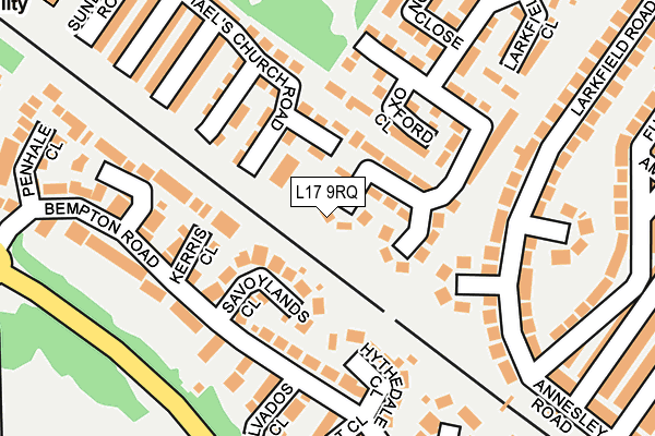 L17 9RQ map - OS OpenMap – Local (Ordnance Survey)