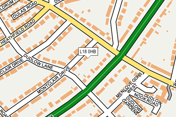 L18 0HB map - OS OpenMap – Local (Ordnance Survey)