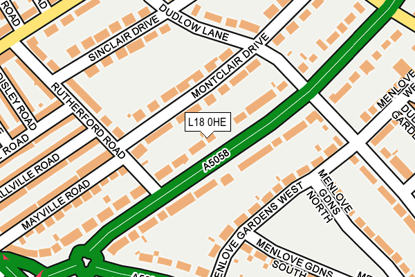 L18 0HE map - OS OpenMap – Local (Ordnance Survey)