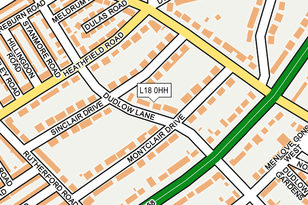 L18 0HH map - OS OpenMap – Local (Ordnance Survey)