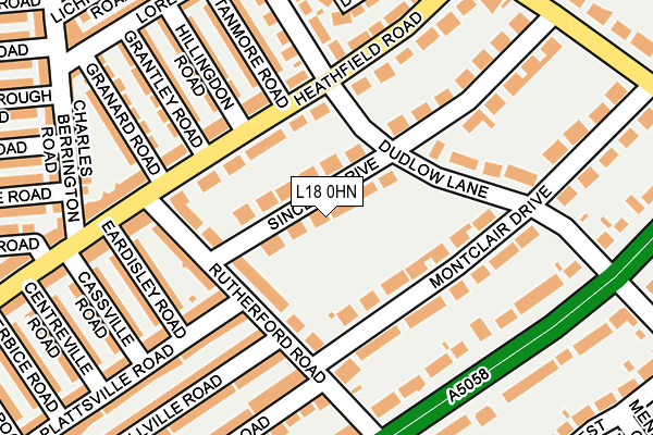 L18 0HN map - OS OpenMap – Local (Ordnance Survey)