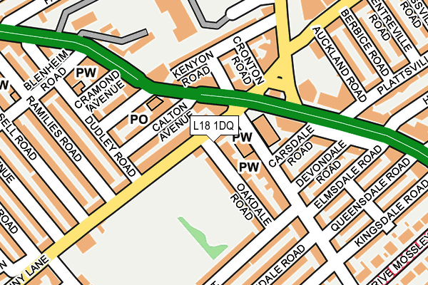 L18 1DQ map - OS OpenMap – Local (Ordnance Survey)
