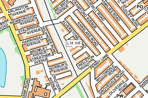 L18 1HF map - OS OpenMap – Local (Ordnance Survey)