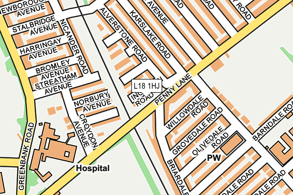 L18 1HJ map - OS OpenMap – Local (Ordnance Survey)