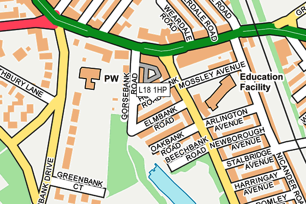 L18 1HP map - OS OpenMap – Local (Ordnance Survey)