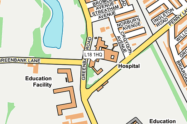 L18 1HQ map - OS OpenMap – Local (Ordnance Survey)