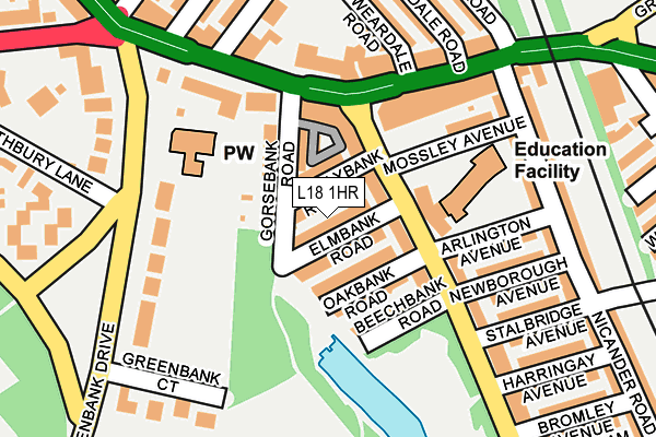 L18 1HR map - OS OpenMap – Local (Ordnance Survey)