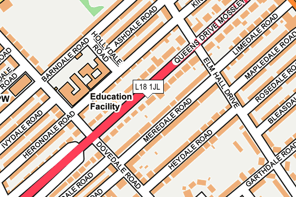 L18 1JL map - OS OpenMap – Local (Ordnance Survey)