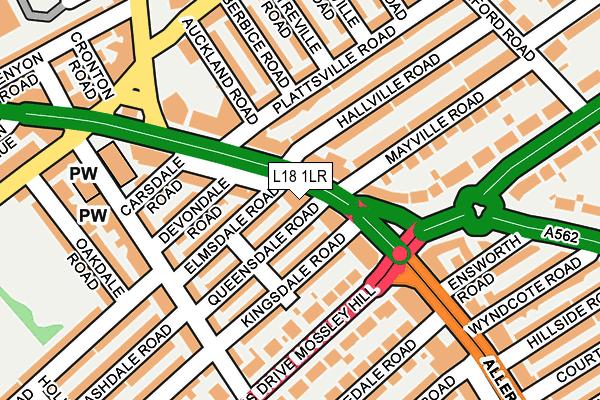 L18 1LR map - OS OpenMap – Local (Ordnance Survey)