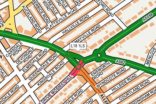 L18 1LS map - OS OpenMap – Local (Ordnance Survey)