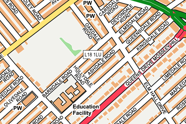 L18 1LU map - OS OpenMap – Local (Ordnance Survey)