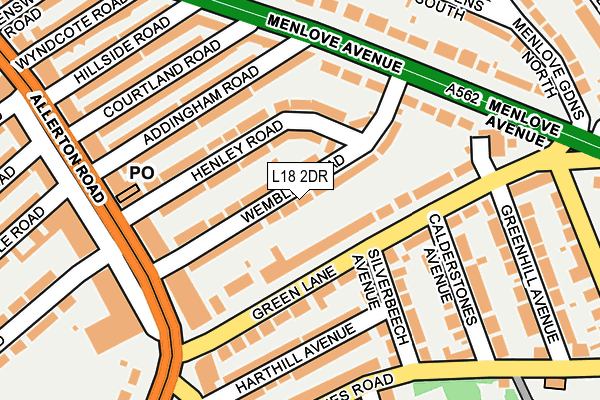 L18 2DR map - OS OpenMap – Local (Ordnance Survey)