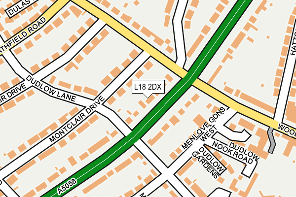 L18 2DX map - OS OpenMap – Local (Ordnance Survey)