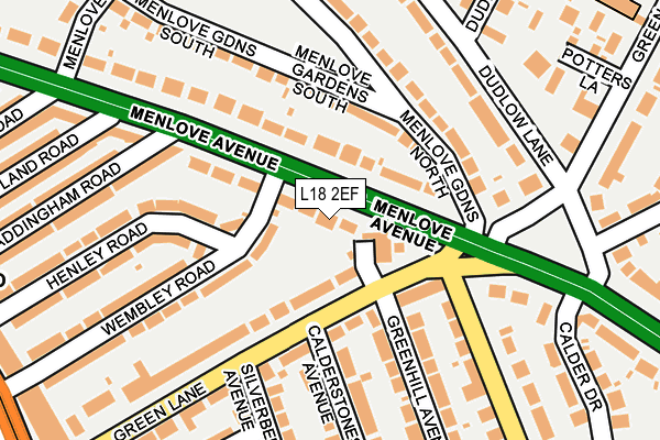 L18 2EF map - OS OpenMap – Local (Ordnance Survey)