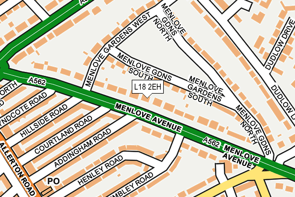 L18 2EH map - OS OpenMap – Local (Ordnance Survey)