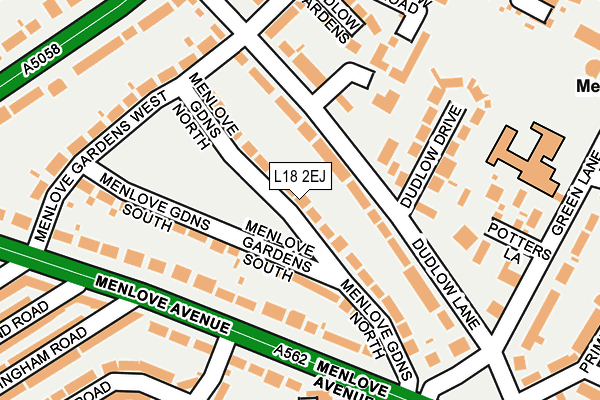L18 2EJ map - OS OpenMap – Local (Ordnance Survey)
