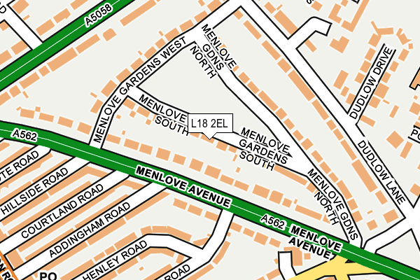 L18 2EL map - OS OpenMap – Local (Ordnance Survey)